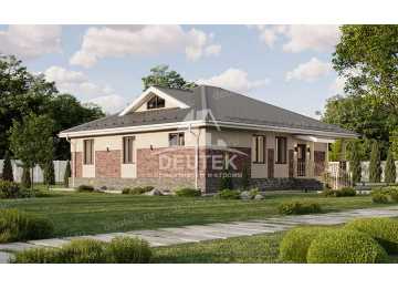 Проект квадратного одноэтажного дома с размерами 16 м на 16 м - LK-222