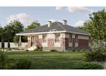 Проект квадратного одноэтажного дома с размерами 16 м на 16 м - LK-222