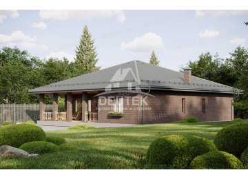 Проект жилого одноэтажного дома с тремя спальнями - LK-225