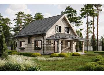 Проект узкого двухэтажного дома с мансардным этажом - LK-228