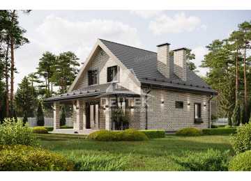 Проект узкого двухэтажного дома с мансардным этажом - LK-228