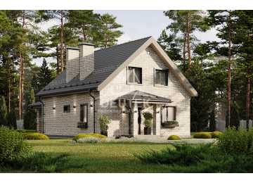 Проект узкого двухэтажного дома с мансардным этажом - LK-228