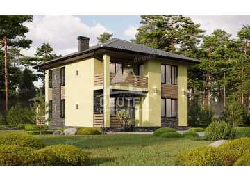 Проект узкого двухэтажного дома из газобетонных блоков - LK-229