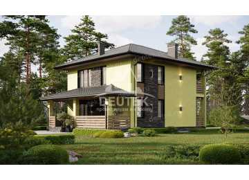 Проект узкого двухэтажного дома из газобетонных блоков - LK-229