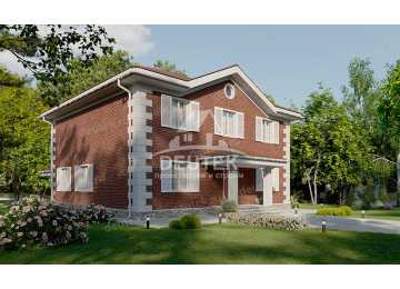 Проект узкого двухэтажного дома с размерами 13 м на 17 м - LK-230