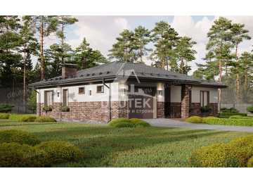 Проект одноэтажного дома с одноместным гаражом - LK-233