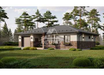 Проект одноэтажного дома с одноместным гаражом - LK-233