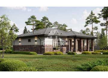 Проект одноэтажного дома с одноместным гаражом - LK-233