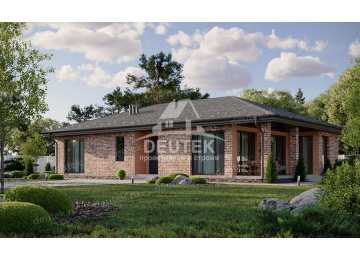 Проект узкого одноэтажного дома с площадью до 200 кв.м. - LK-235