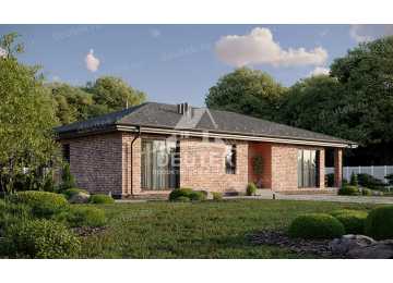 Проект узкого одноэтажного дома с площадью до 200 кв.м. - LK-235