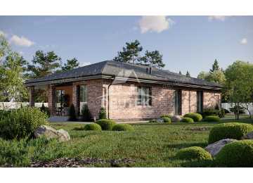 Проект узкого одноэтажного дома с площадью до 200 кв.м. - LK-235