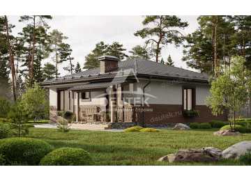 Проект узкого одноэтажного дома из керамических блоков - LK-236