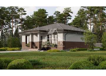 Проект узкого одноэтажного дома из керамических блоков - LK-236