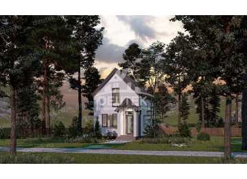 Проект узкого двухэтажного дома из газобетонных блоков - LK-240