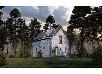 Проект узкого двухэтажного дома из газобетонных блоков - LK-240