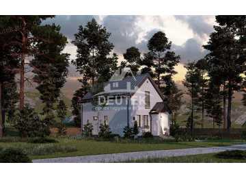 Проект узкого двухэтажного дома из газобетонных блоков - LK-240