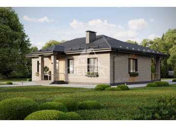 Проект одноэтажного дома с двумя спальнями - LK-242
