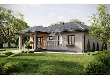 Проект одноэтажного дома с двумя спальнями - LK-242