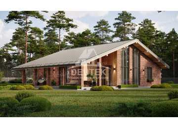 Проект узкого одноэтажного дома из газобетонных блоков - LK-244