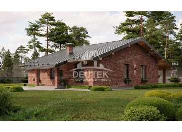 Проект узкого одноэтажного дома из газобетонных блоков - LK-244