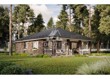 Проект узкого одноэтажного дома с размерами 11 м на 18 м - LK-245