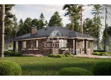 Проект узкого одноэтажного дома с размерами 11 м на 18 м - LK-245