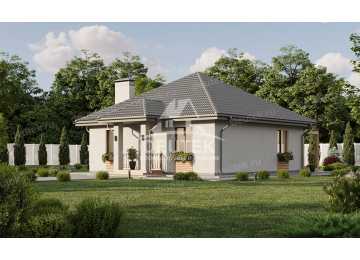 Проект жилого одноэтажного дома с размерами 9 м на 13 м - LK-247