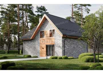 Проект жилого двухэтажного дома с одноместным гаражом - LK-250