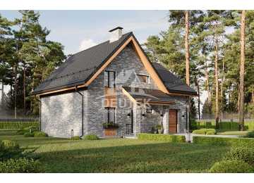 Проект жилого двухэтажного дома с одноместным гаражом - LK-250