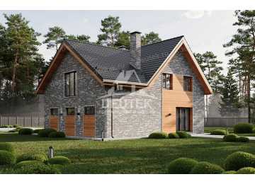 Проект жилого двухэтажного дома с одноместным гаражом - LK-250