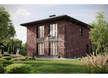 Проект жилого двухэтажного дома с одноместным гаражом и кабинетом - LK-252