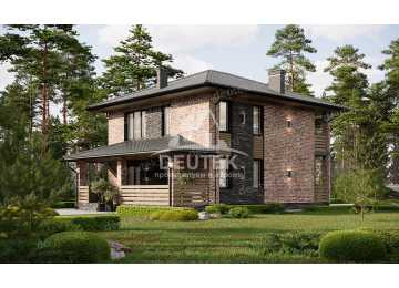 Проект узкого двухэтажного дома с тремя спальнями - LK-253