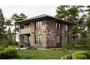 Проект узкого двухэтажного дома с тремя спальнями - LK-253