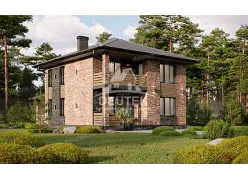 Проект узкого двухэтажного дома с тремя спальнями - LK-253