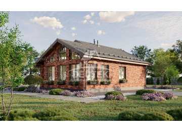 Проект жилого одноэтажного дома с верандой - LK-254