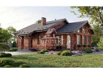 Проект жилого одноэтажного дома с верандой - LK-254