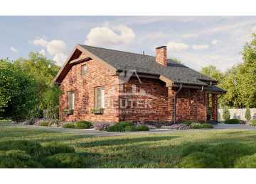 Проект жилого одноэтажного дома с верандой - LK-254