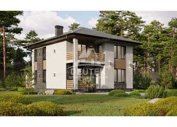 Проект жилого двухэтажного дома с размерами 9 м на 13 м - LK-256