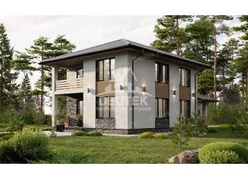 Проект жилого двухэтажного дома с размерами 9 м на 13 м - LK-256