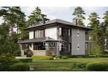 Проект жилого двухэтажного дома с размерами 9 м на 13 м - LK-256