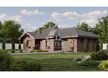 Проект жилого одноэтажного дома с одноместным гаражом - LK-257