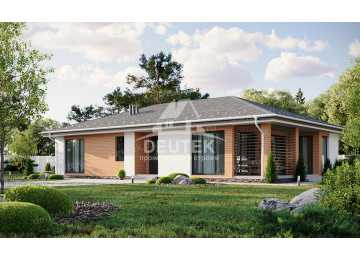 Проект узкого одноэтажного дома с тремя спальнями - LK-258