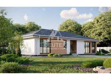 Проект узкого одноэтажного дома с тремя спальнями - LK-258