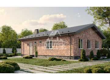 Проект квадратного одноэтажного дома с площадью до 150 кв м - LK-259