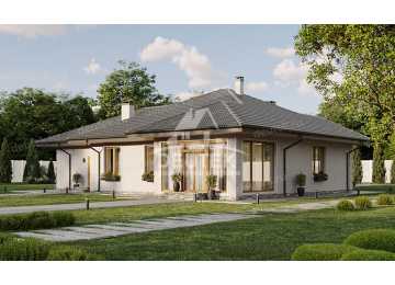 Проект жилого одноэтажного дома с одноместным гаражом - LK-264