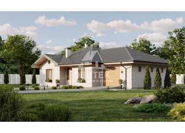 Проект жилого одноэтажного дома с одноместным гаражом - LK-264