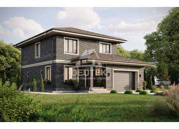 Проект жилого двухэтажного дома в европейском стиле с одноместным гаражом - LK-266