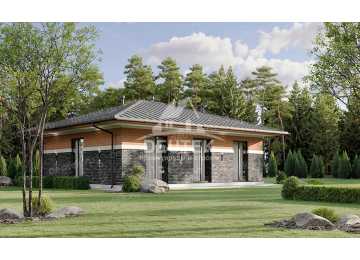 Проект квадратного одноэтажного дома с площадью до 150 кв м - LK-267