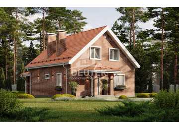 Проект узкого двухэтажного дома с мансардой - LK-268