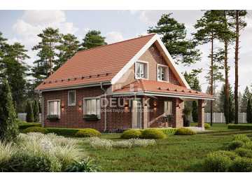 Проект узкого двухэтажного дома с мансардой - LK-268